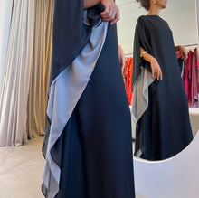 Carregar imagem no visualizador da galeria, Kaftan Simplice Dois Tons Preto e Cinza