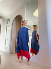 Carregar imagem no visualizador da galeria, Kaftan Simplice Mídi Marinho e Vermelho