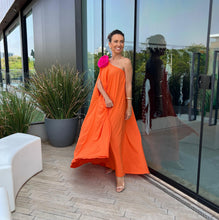Carregar imagem no visualizador da galeria, Kaftan Square Ombro Só Laranja + Flor