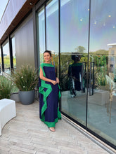 Carregar imagem no visualizador da galeria, Kaftan Bordas Marinho e Verde