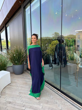 Carregar imagem no visualizador da galeria, Kaftan Bordas Marinho e Verde