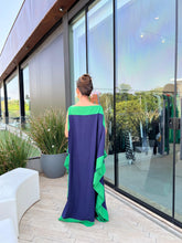 Carregar imagem no visualizador da galeria, Kaftan Bordas Marinho e Verde