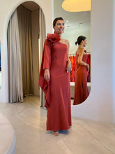 Carregar imagem no visualizador da galeria, Vestido Karla Terracota + Flor