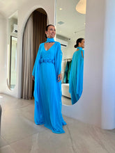 Carregar imagem no visualizador da galeria, Kaftan Lucia Azul + Faixa
