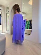 Carregar imagem no visualizador da galeria, Kaftan Simplice Franjas Lavanda