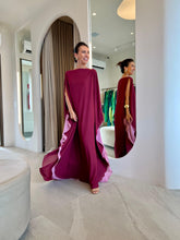 Carregar imagem no visualizador da galeria, Kaftan Simplice Dois Tons Cereja + Rosa