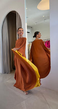 Carregar imagem no visualizador da galeria, Kaftan Simplice Terracota e Amarelo