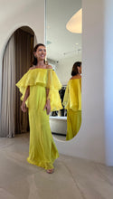 Load image into Gallery viewer, Vestido Loris babado duplo em organza Amarelo