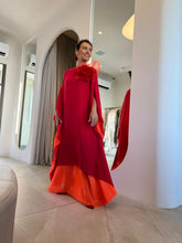 Carregar imagem no visualizador da galeria, Kaftan Simplice Dois Tons Vermelho e Laranja
