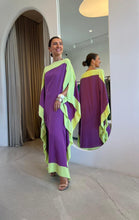 Carregar imagem no visualizador da galeria, Kaftan Bordas Roxo e Amarelo
