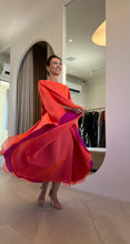 Carregar imagem no visualizador da galeria, Kaftan Simplice Midi Laranja e Fúcsia
