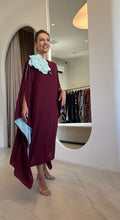 Cargar imagen en el visor de la galería, Kaftan Simplice Bordo c/ Menta + Folha
